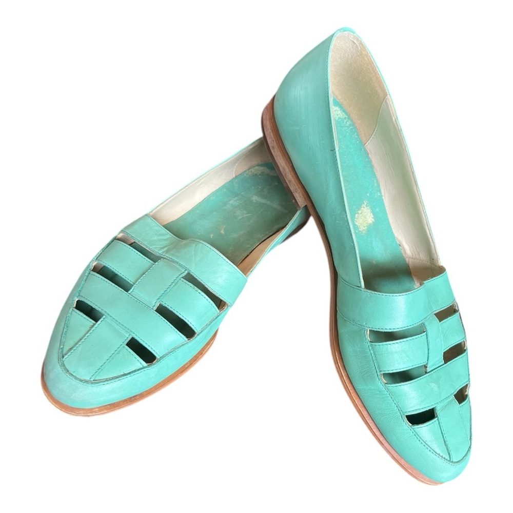 Women's Vintage 80’s Bamdolino Turquoise Loafers